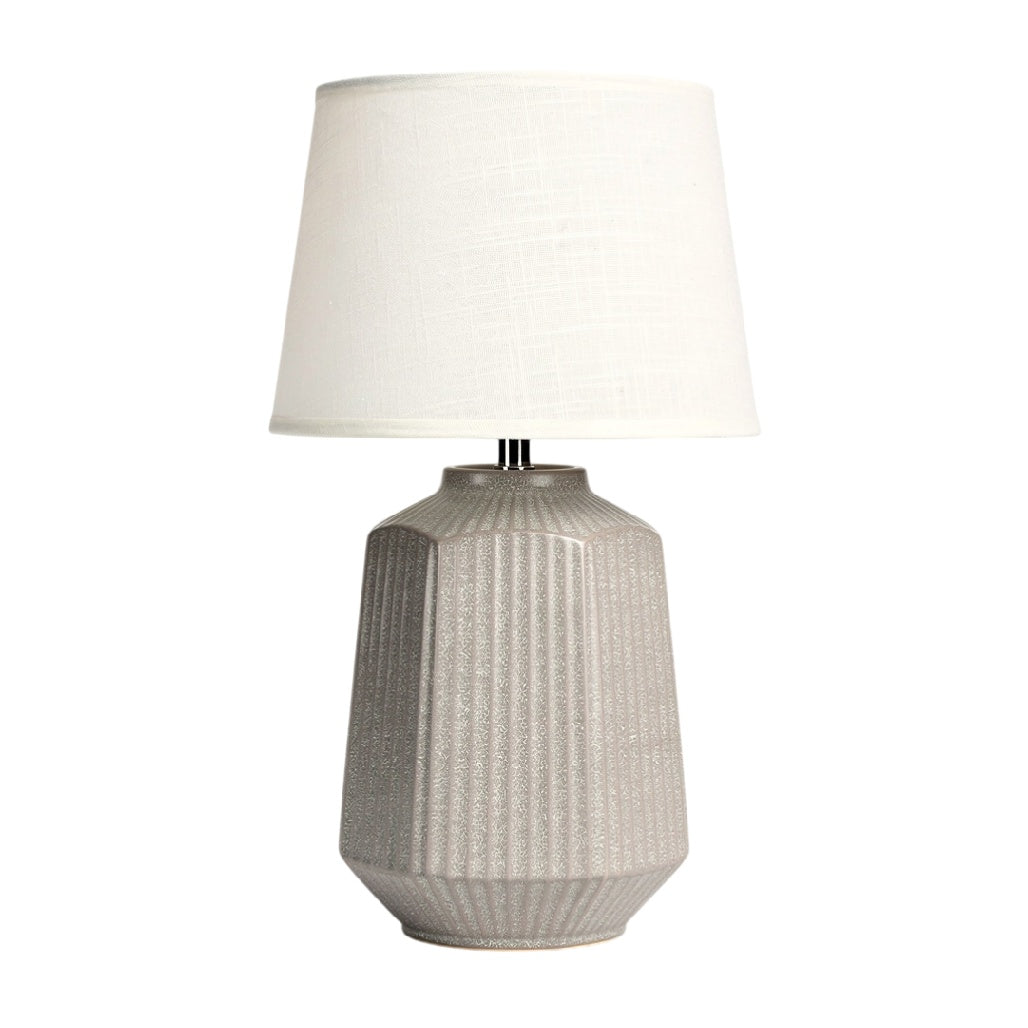 **Lampe de table en céramique avec abat-jour en lin**