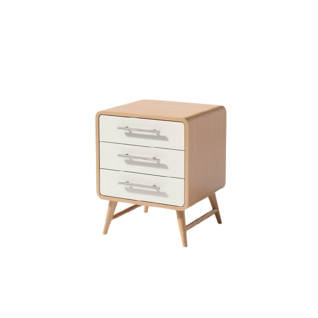 **Table de chevet moderne en bois avec tiroirs**